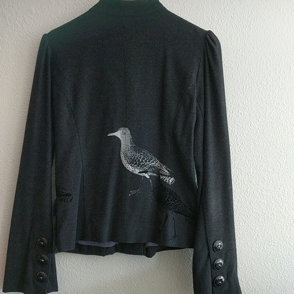 Anthropologie Elevenses Charcoal Gray Jacket Sz 8 - Picture 2 of 7